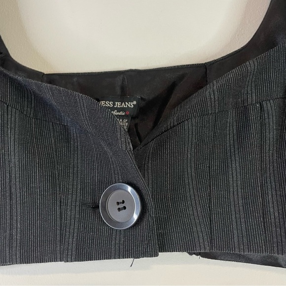 Y2K Clubwear Top Guess Bra Black Gray VTG Y3K Baddie Contemporary Medium 00s - Picture 5 of 13